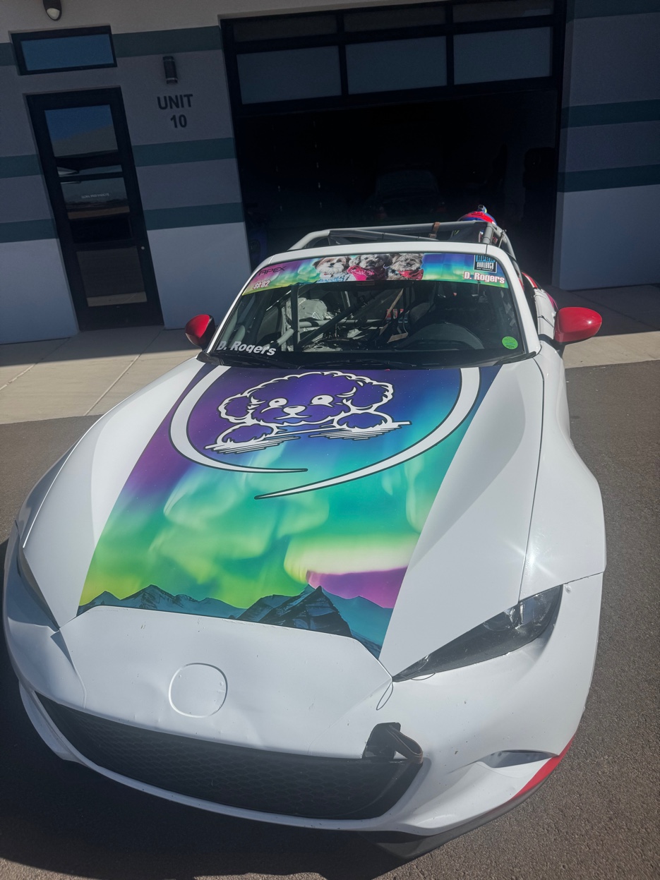 Miata race car — hood art