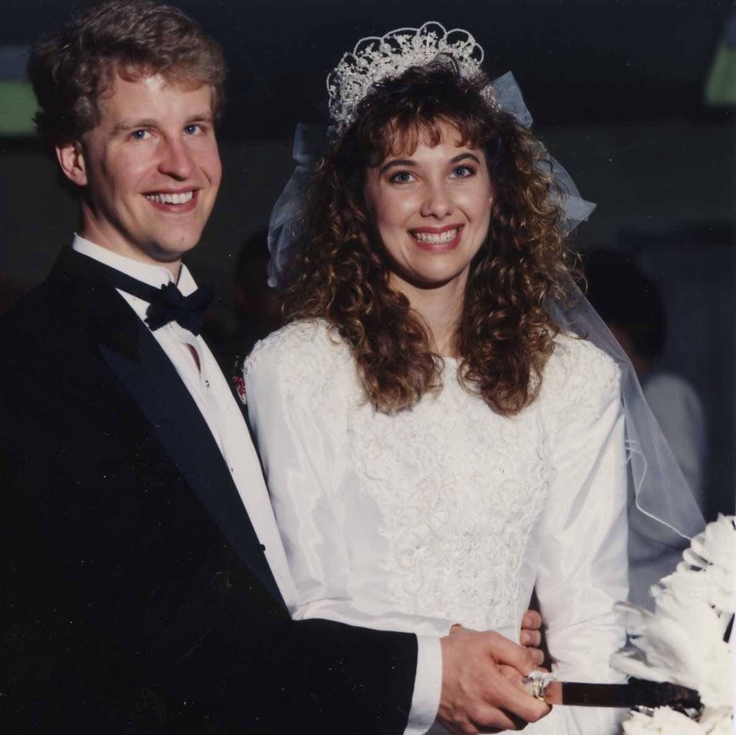 Dan & Crystal — wedding day, 1990