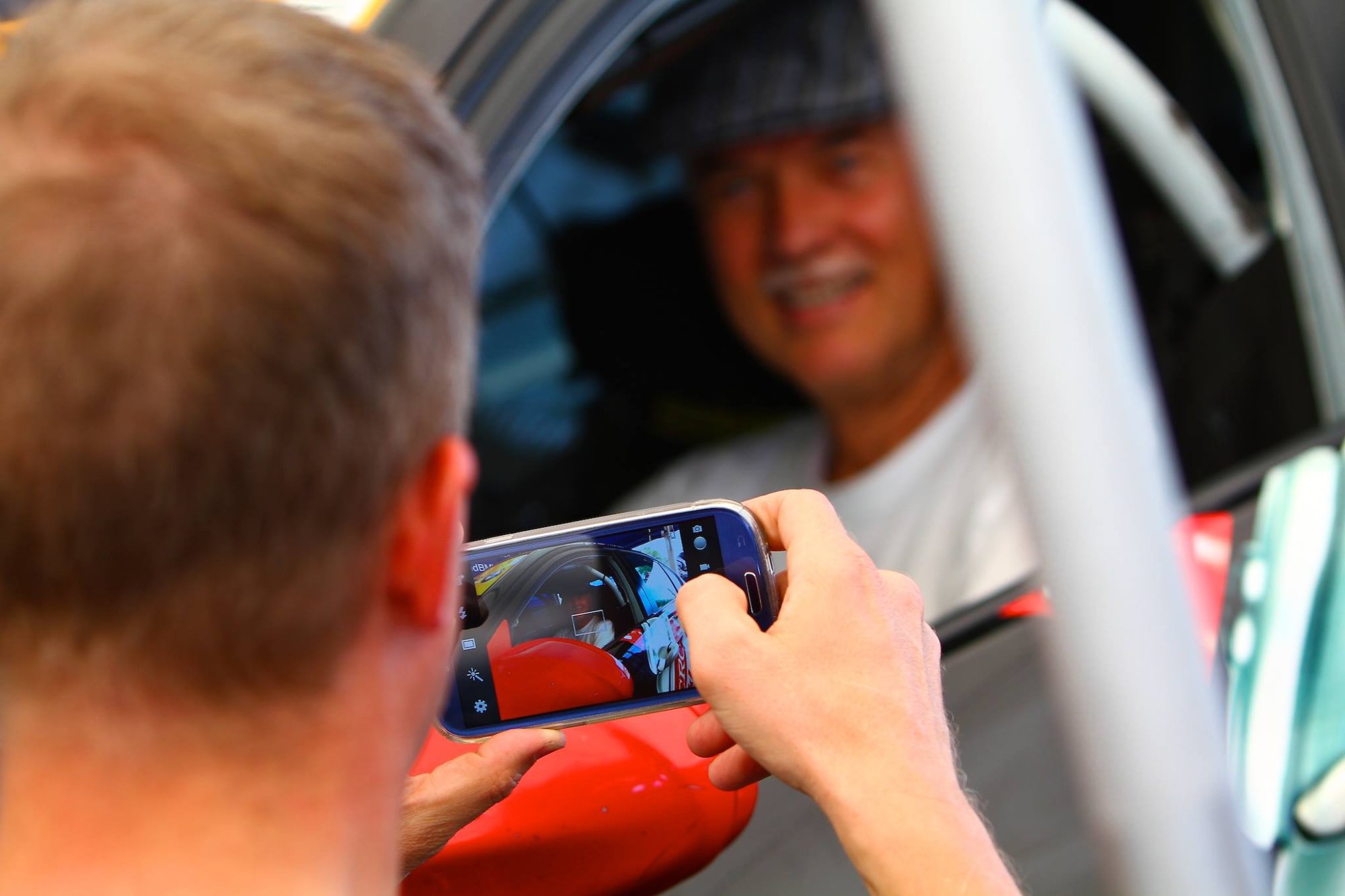 Doug checks out the racecar