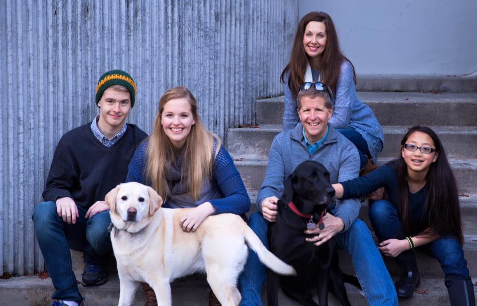 Family with the dogs