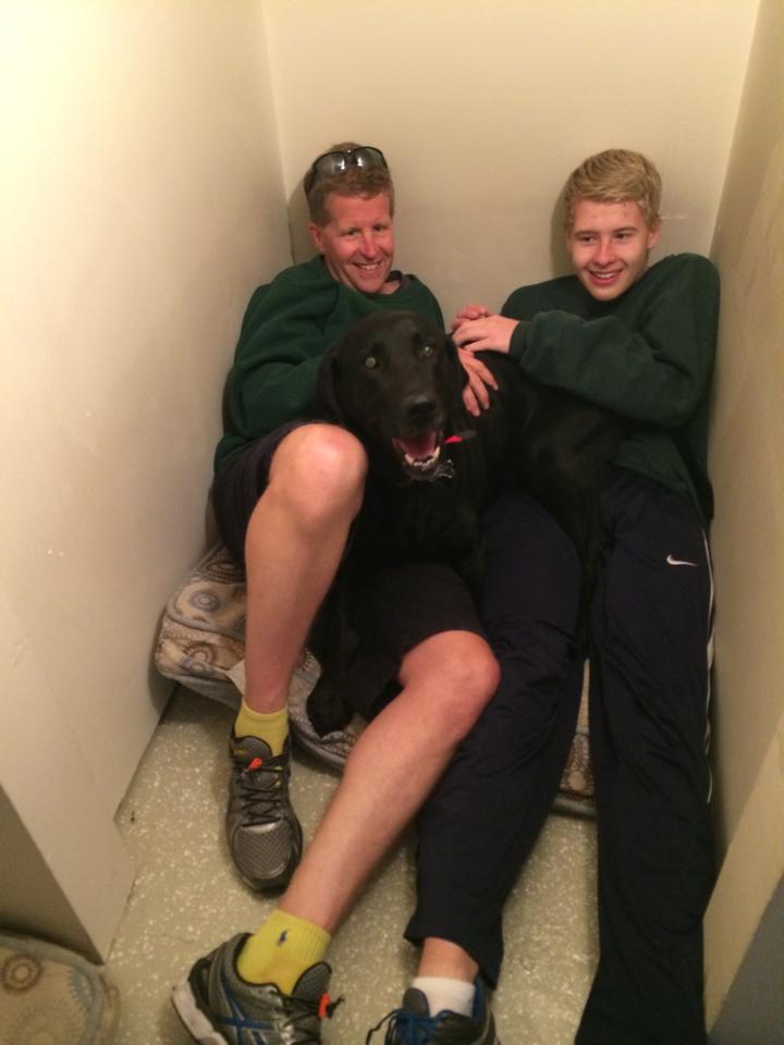 Dad and Jonah hanging with Kenai